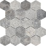 Hexagon VLg Tumbled 64x74 Мозаика Starmosaic Wild Stone